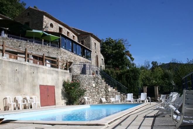Auberge and pool in the  Cevennes